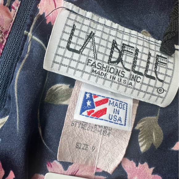 Vintage 1990s Navy & Pink Floral Mini Dress - Picture 5 of 13